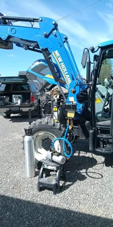Mobile A/C recharge in progress — JANTECH on-site service in Penticton